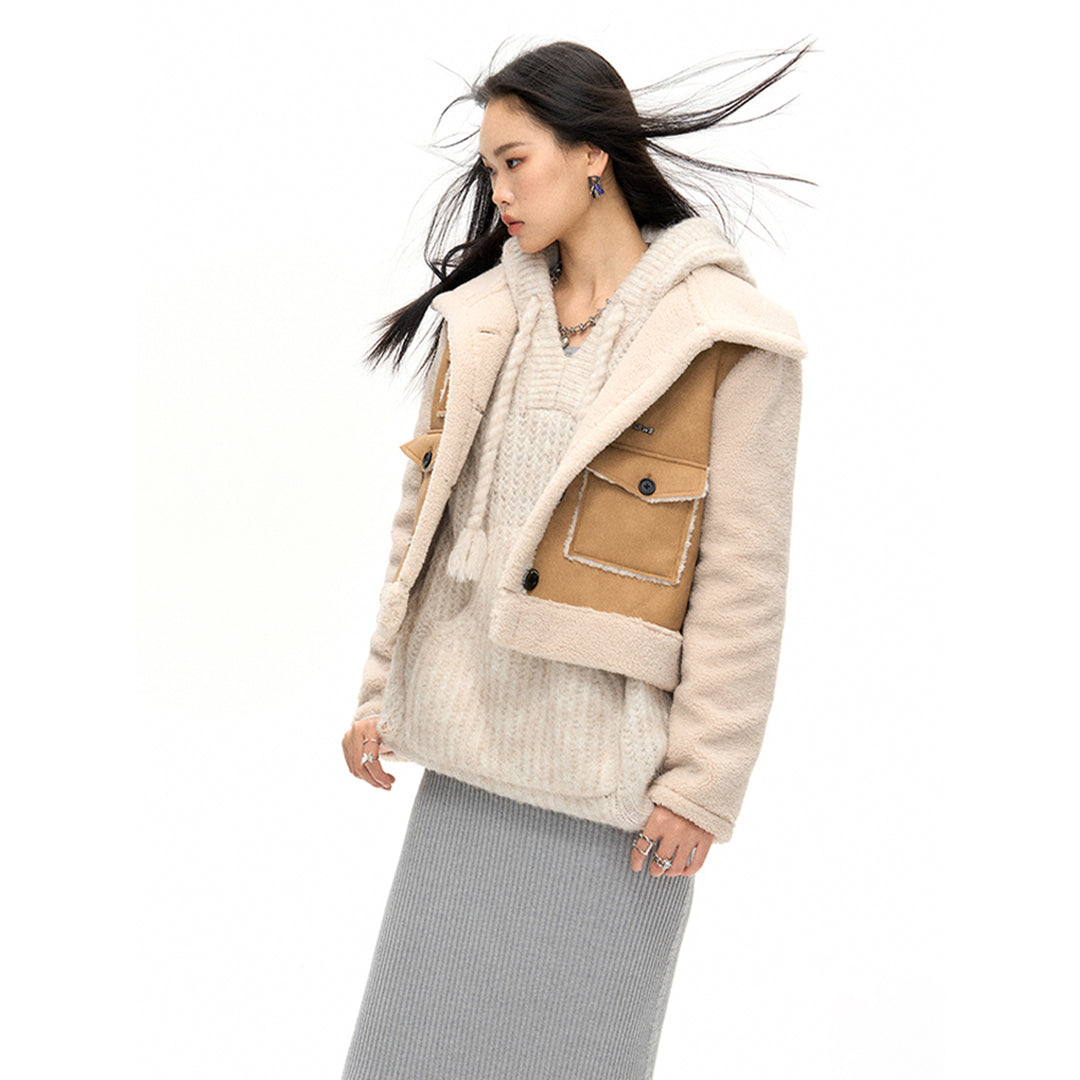 NotAwear Woolen Fleeced Leather Jacket Brown - Mores Studio