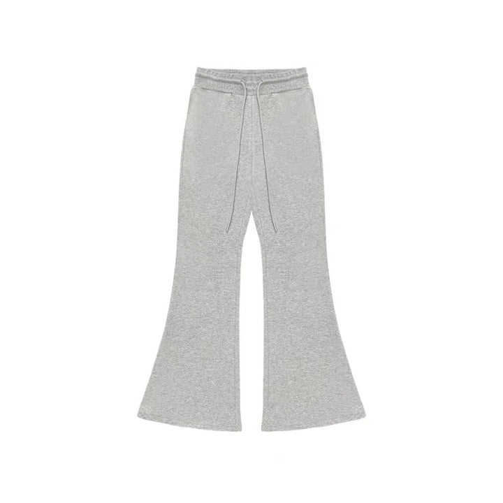 AsGony Retro High Waist Flare Pants Gray