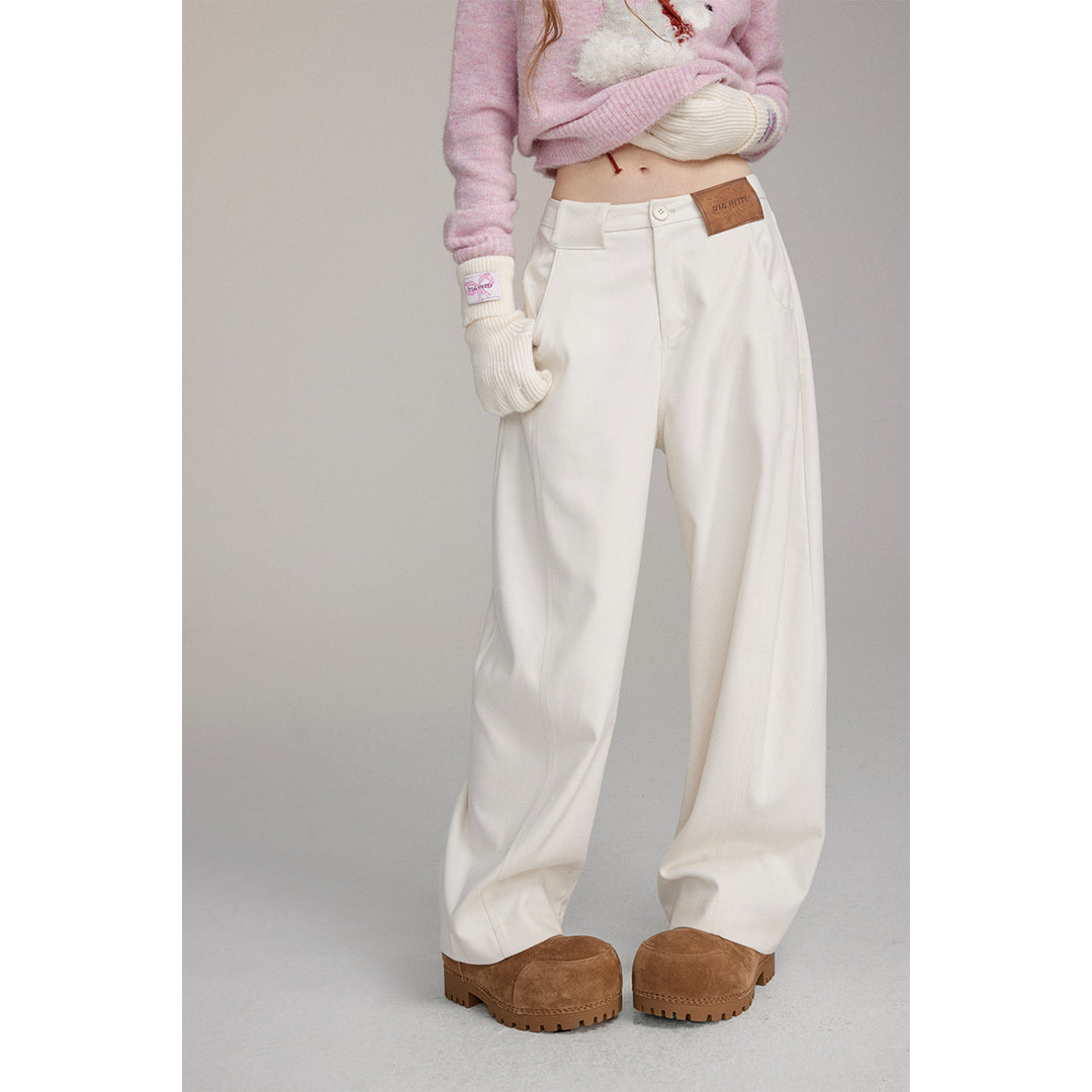 Via Pitti Casual Loose Machete Pants Off-White