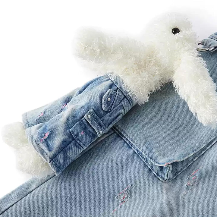 13De Marzo Plush Doll Wide-Legged Flared Jeans Blue