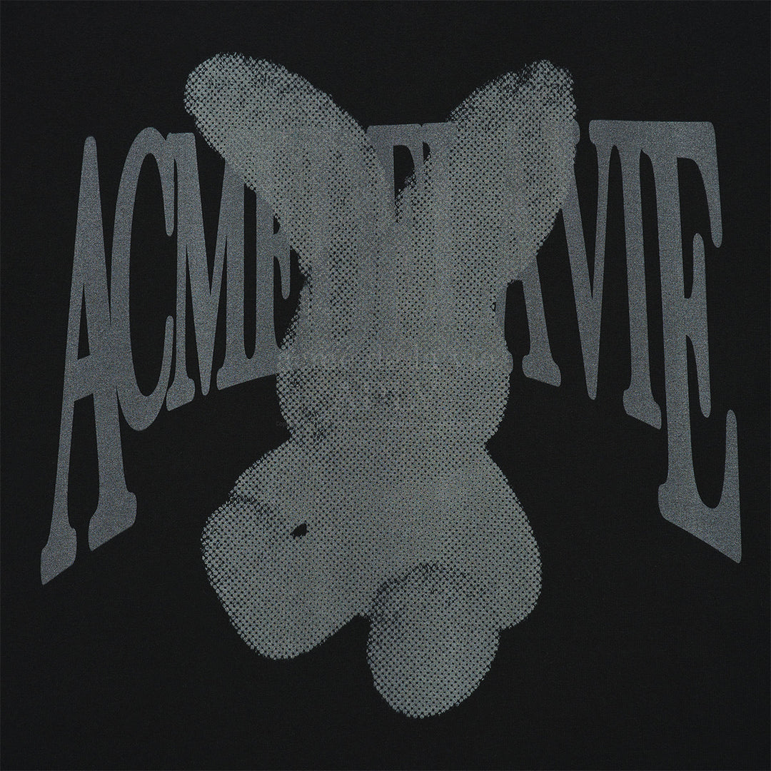 ADLV Halftone Layer Fuzzy Rabbit Logo T-Shirt Black