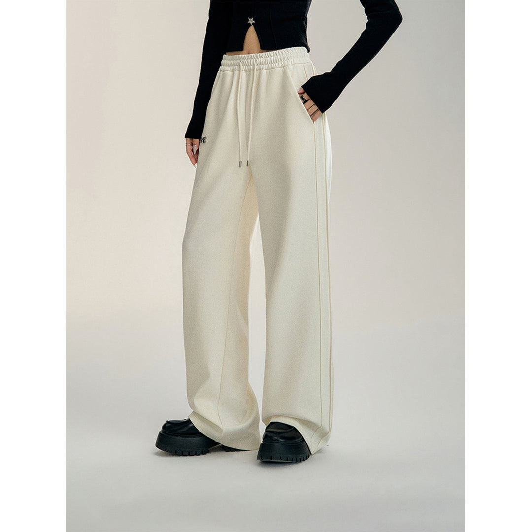 MacyMccoy Sequin High-Waist Wide-Leg Pants Off-White