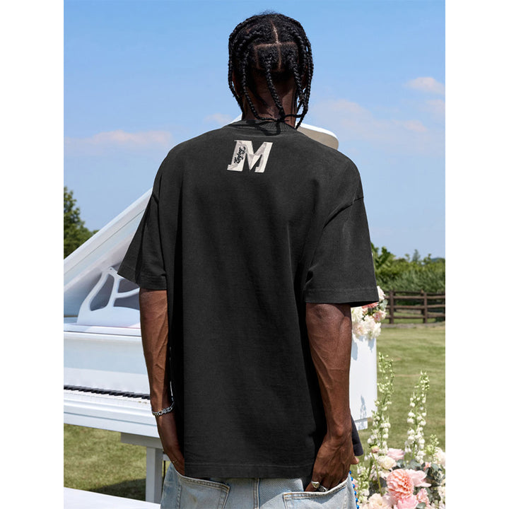 MEDM Washed Hand-Drawn Angel Tee Black