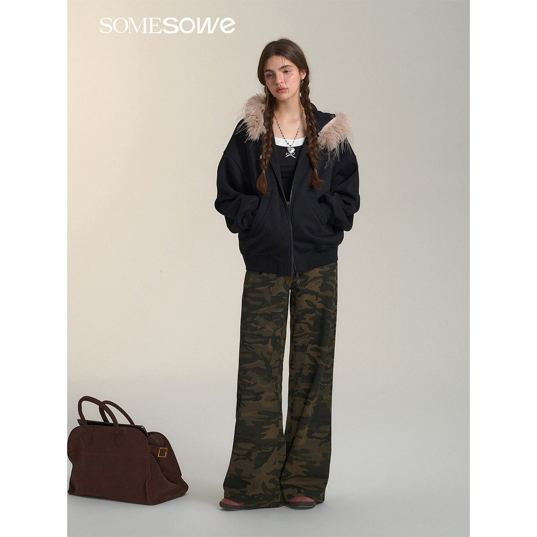 SomeSowe Vintage Camo Wide-Leg Jeans