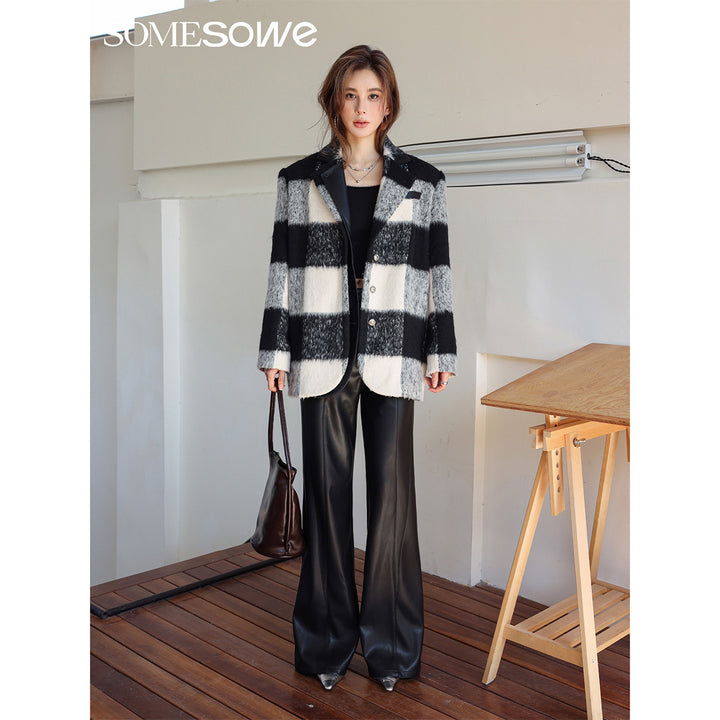 SomeSowe Color Blocked Checkered Jacket - Mores Studio