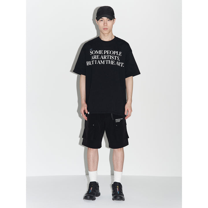 MANUFACTURE Artist Slogan Printed T-Shirt Black