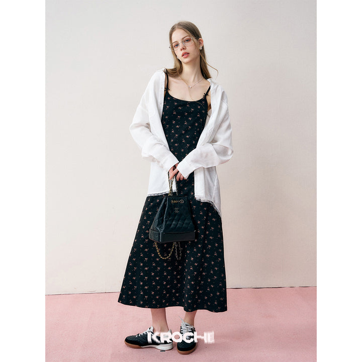 Kroche Lace Patchwork Oversize Shirt White