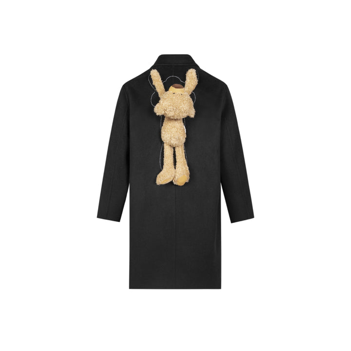 13De Marzo Palda Bear Woolen Overcoat Black - Mores Studio