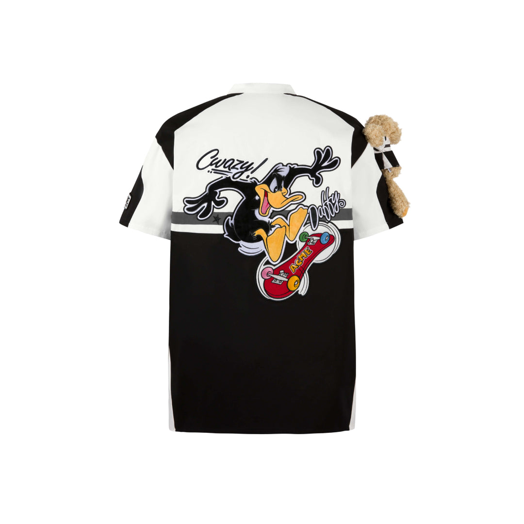 13De Marzo X Looney Tunes Daffy Duck Racing Shirt Black - Mores Studio