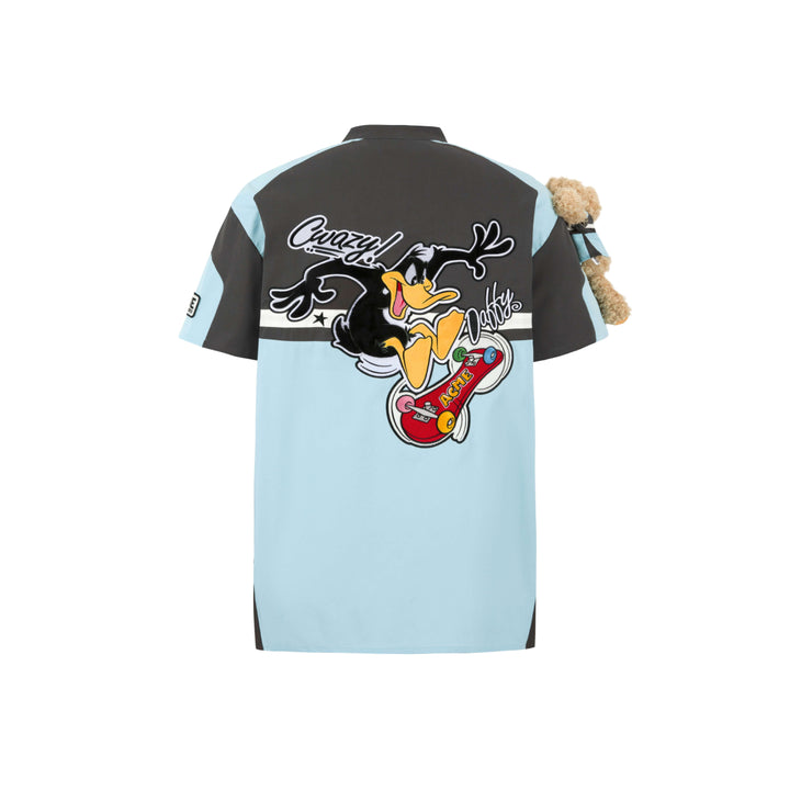 13De Marzo X Looney Tunes Daffy Duck Racing Shirt Blue - Mores Studio