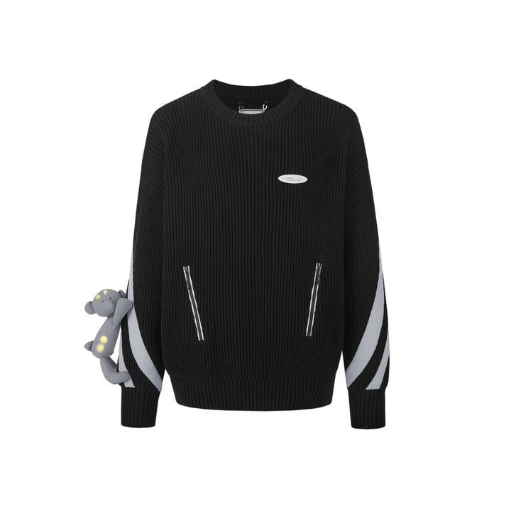 13De Marzo Future Bear Functional Knit Sweater Black - Mores Studio