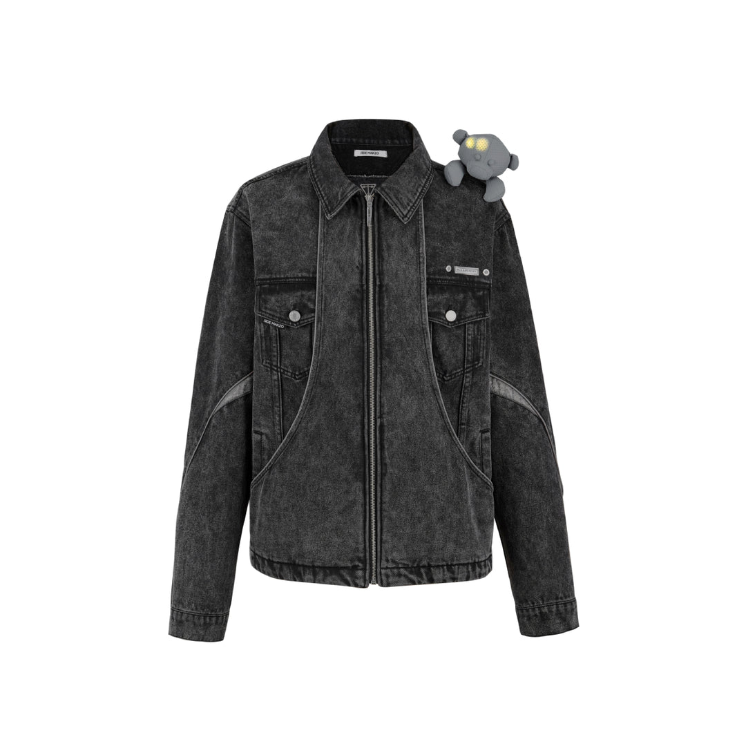 13De Marzo Future Bear Reflective Line Denim Jacket - Mores Studio