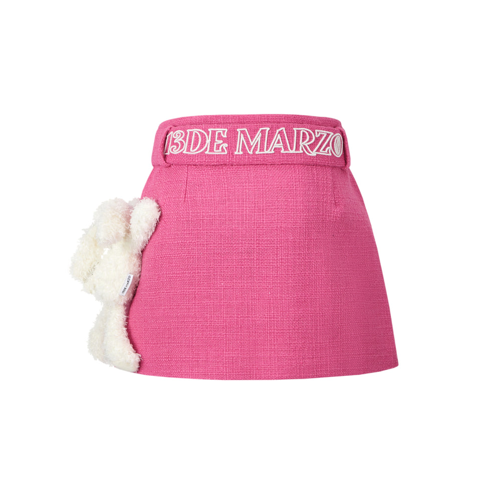 13De Marzo Belt Tweed Skirt Pink - Mores Studio
