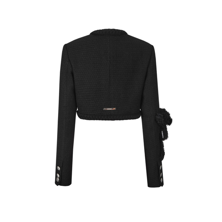 13De Marzo Classic Weave Tweed Short Jacket Black - Mores Studio