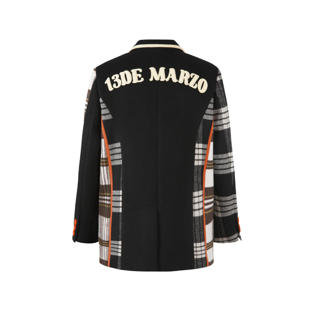 13De Marzo Retro Bear Plaid Patch Suit Jacket - Mores Studio