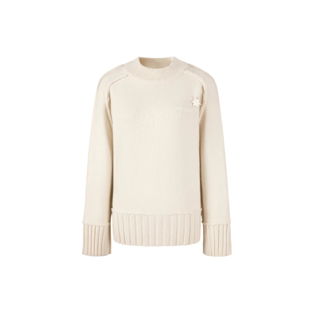 13De Marzo Palda Bear Embossment Knit Sweater Beige - Mores Studio