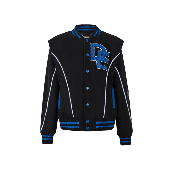 13De Marzo Plush Luminous Bear Baseball Jacket Black - Mores Studio