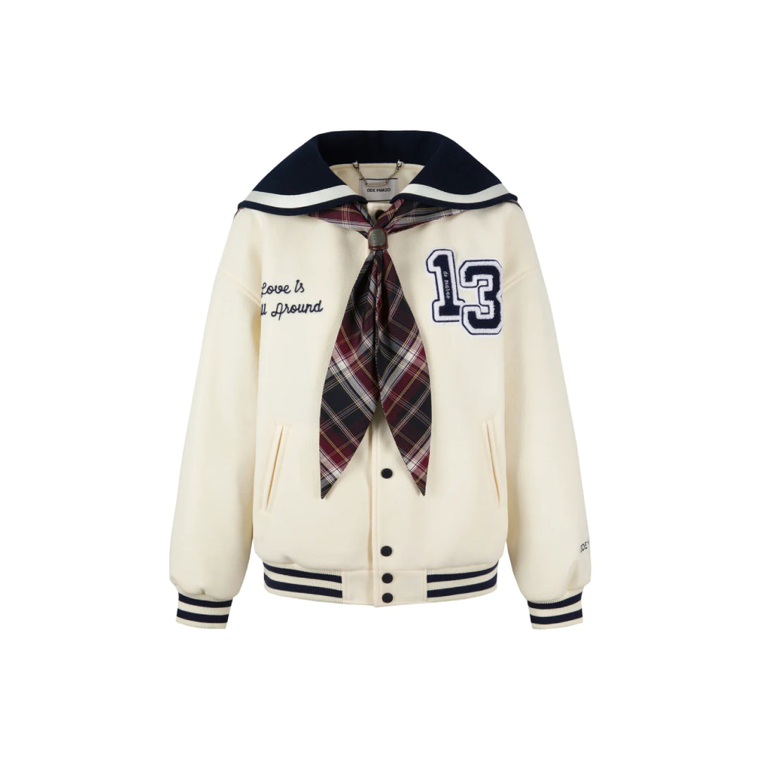 13De Marzo Sailor Collar Padded Coat White - Mores Studio