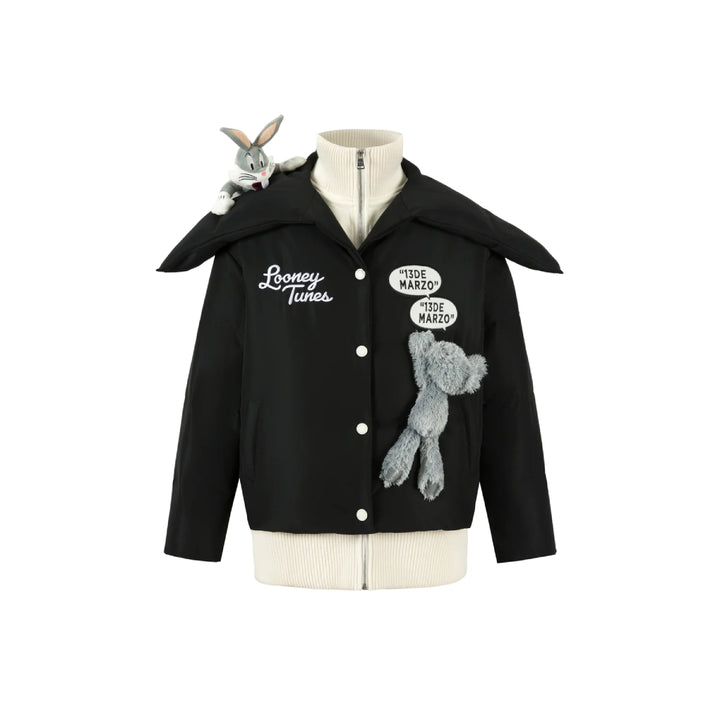 13De Marzo X Looney Tunes Bugs Bunny Down Jacket Black - Mores Studio