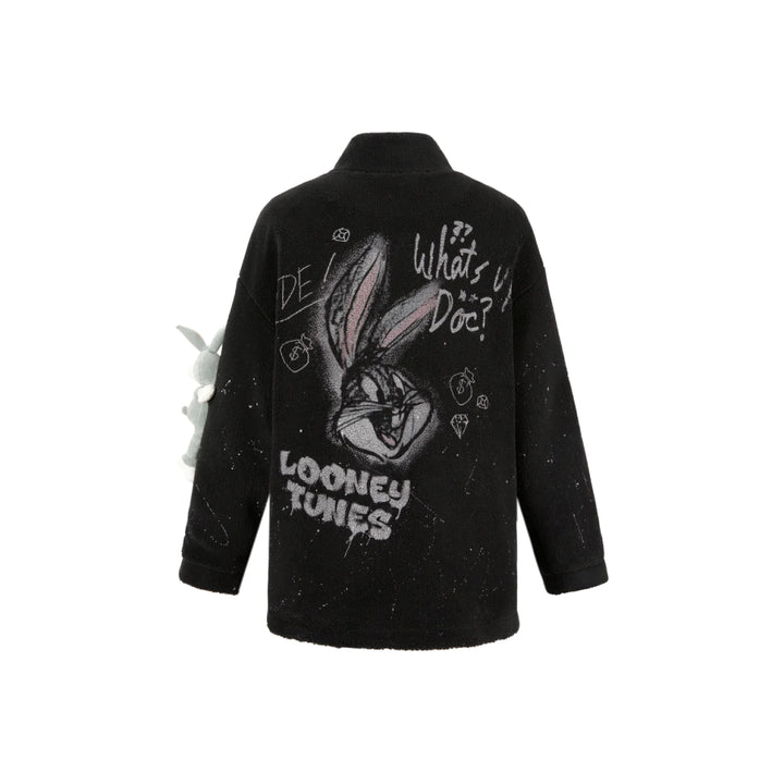 13De Marzo X Looney Tunes Bugs Bunny Fleece Jacket Black - Mores Studio