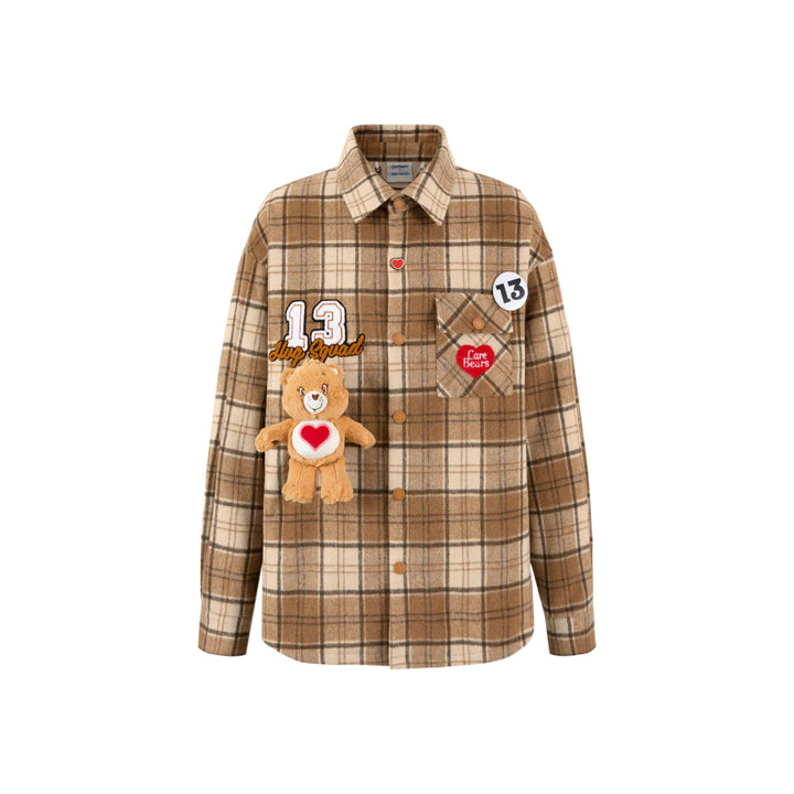 13De Marzo X Care Bears Plaid Shirt Coat Brown - Mores Studio