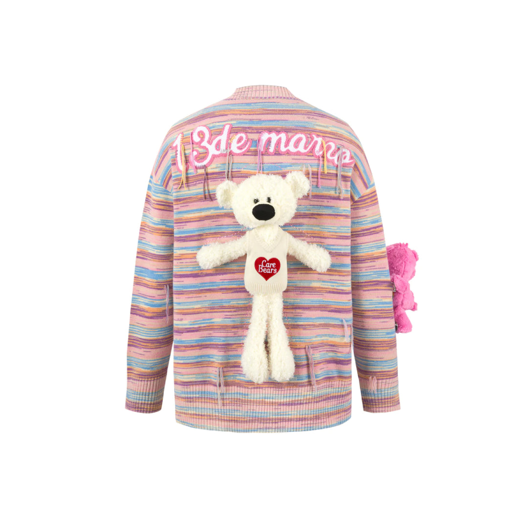 13De Marzo X Care Bears Colored Striped Cardigan Pink - Mores Studio