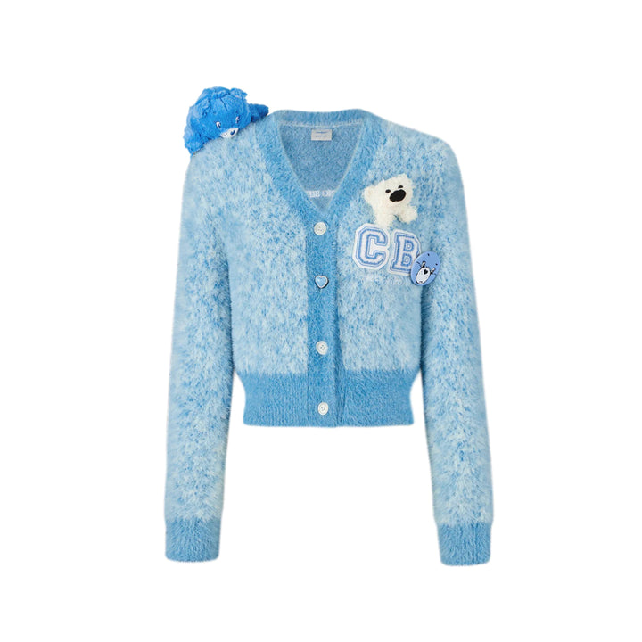 13De Marzo X Care Bears Heart Button Mohair Cardigan Blue - Mores Studio