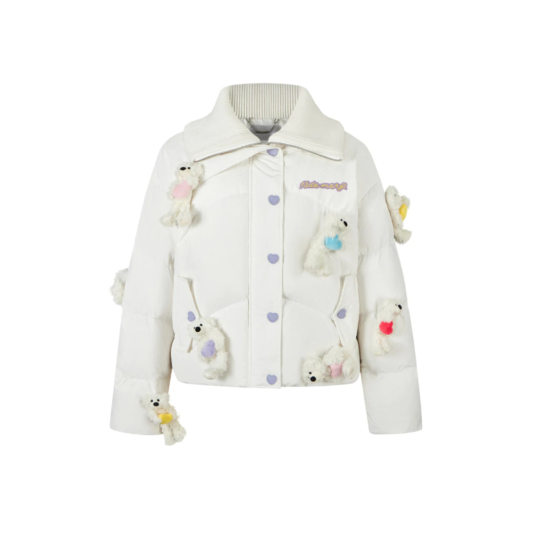 13De Marzo Heart Bear Luminous Down Jacket White - Mores Studio