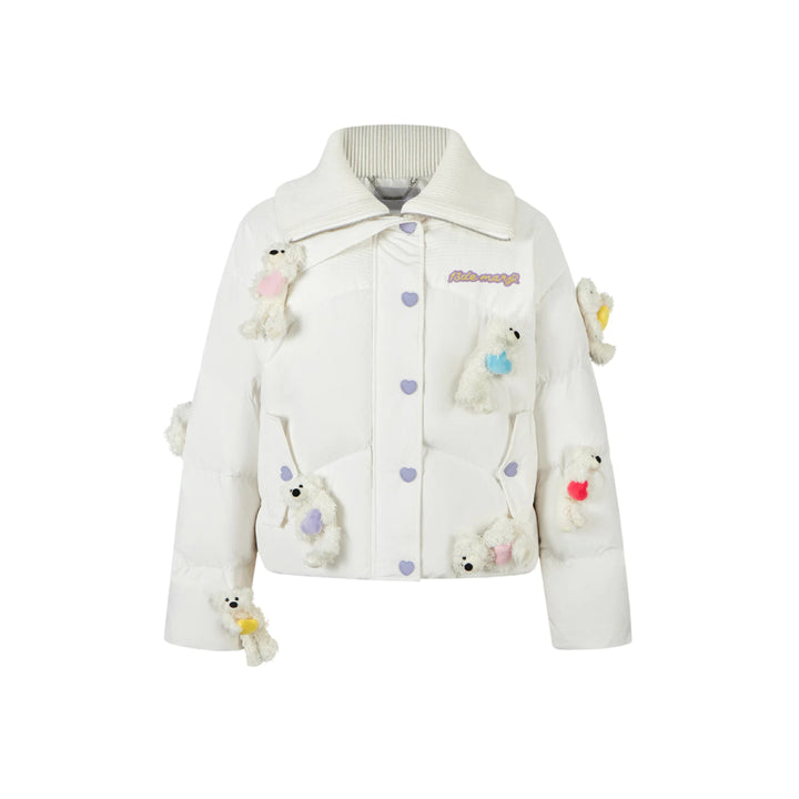 13De Marzo Heart Bear Luminous Down Jacket White - Mores Studio