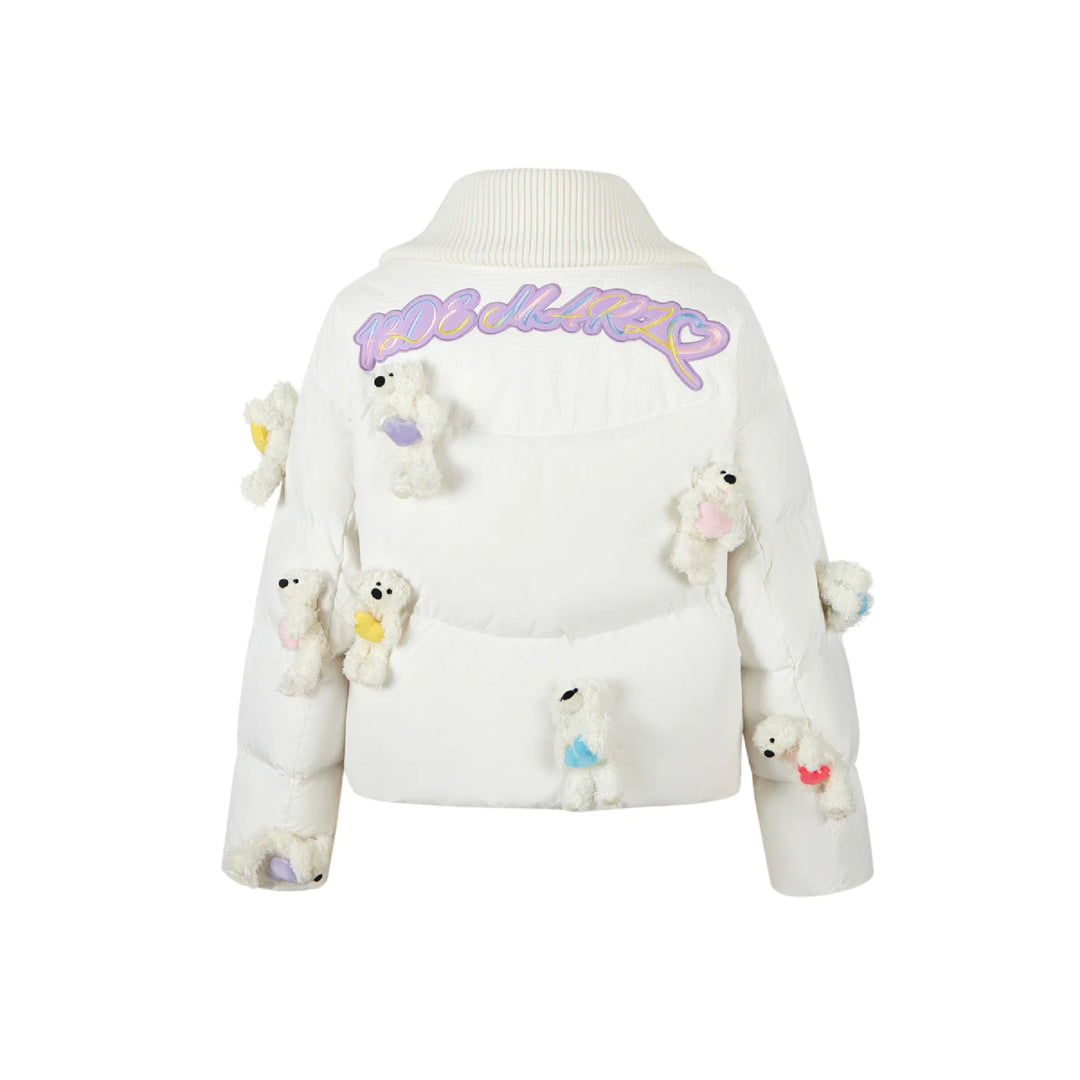 13De Marzo Heart Bear Luminous Down Jacket White - Mores Studio