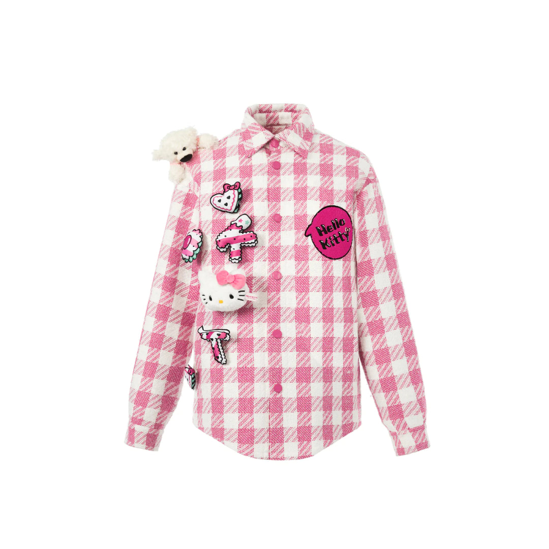 13De Marzo X Hello Kitty Plush Toy Plaid Shirt Pink - Mores Studio