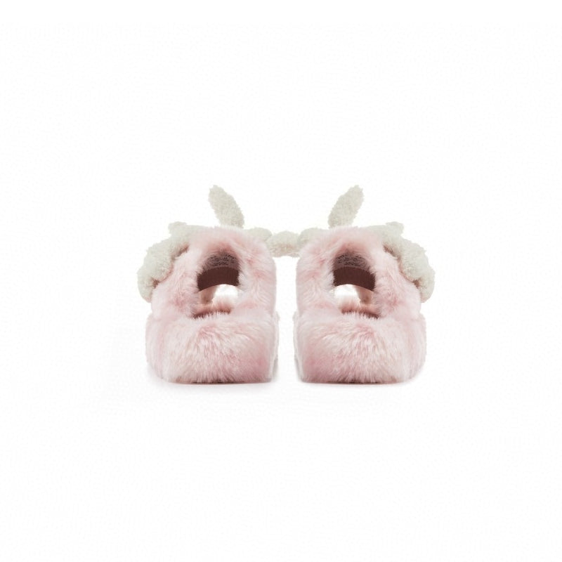 13De Marzo Plush Rabbit Furry Slipper Pink - Mores Studio