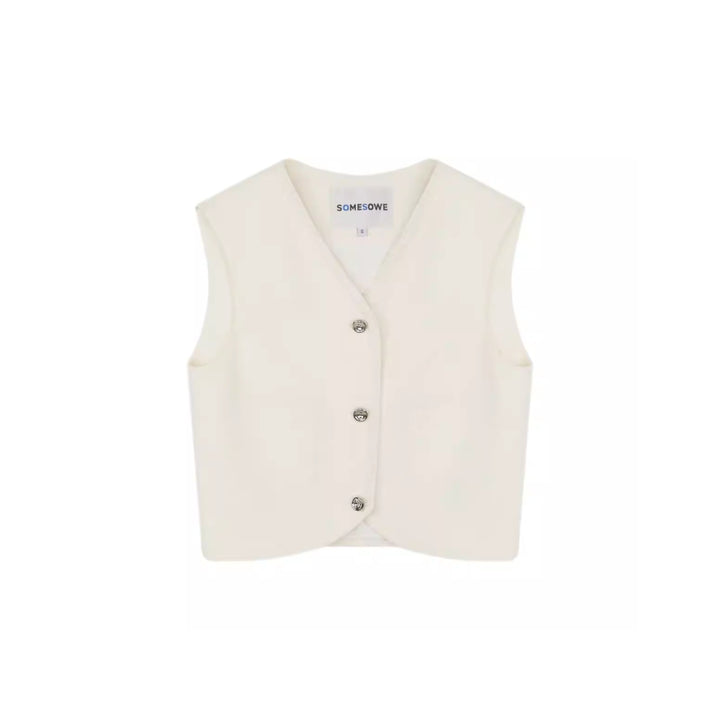 SomeSowe V-Neck Suit Vest White - Mores Studio