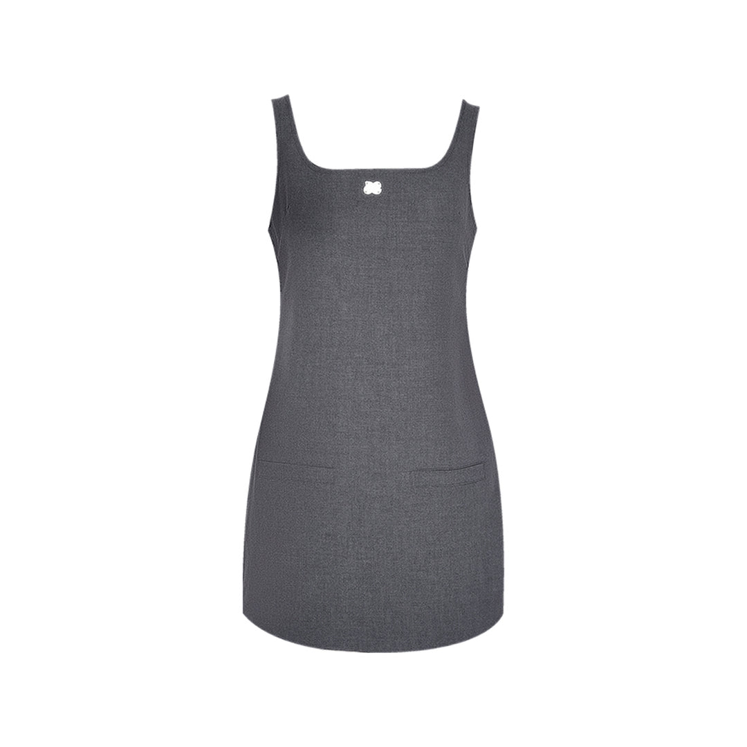 Liilou Adjustable Shoulder Girdle Slip Dress Grey