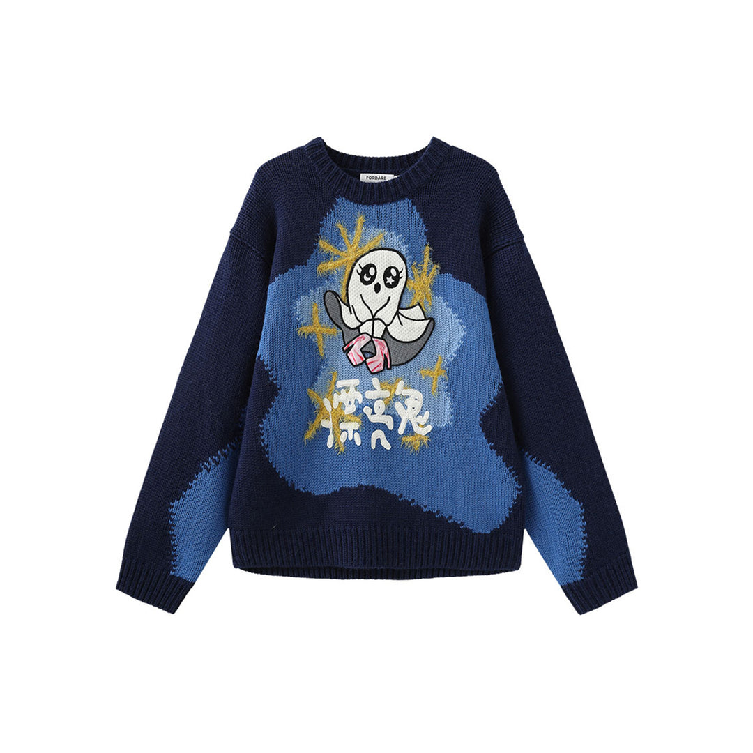 Fordare Color Blocked Pretty Ghost Sweater