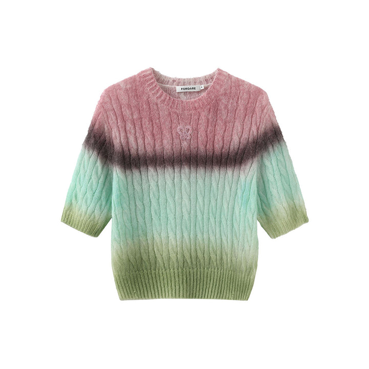 Fordare Fluffy Rainbow Knit Top