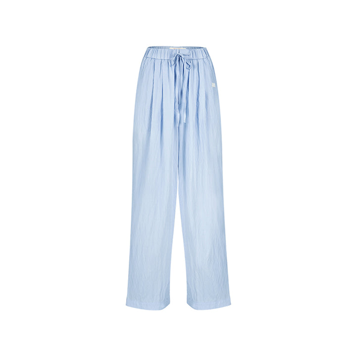 Liilou Draped Elastic-Waist Pleated Casual Pants Blue