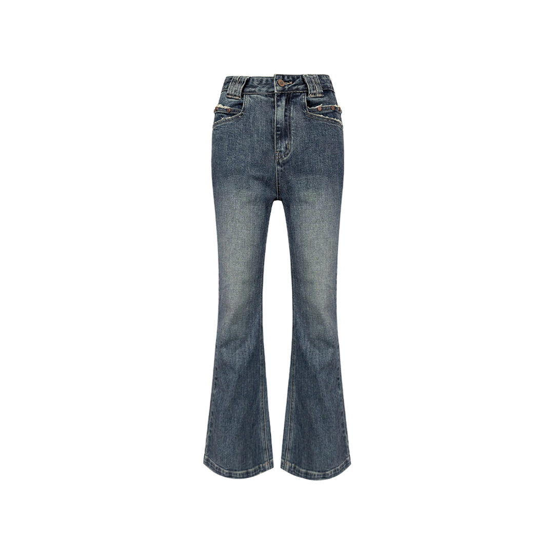 Liilou Vintage High Waist Flared Denim Jeans - Mores Studio