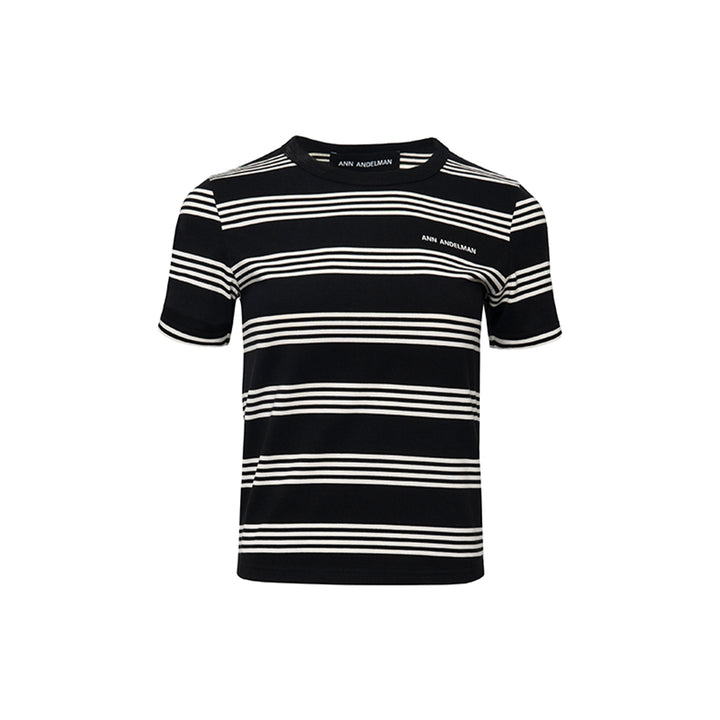 Ann Andelman Striped Logo T-Shirt Black