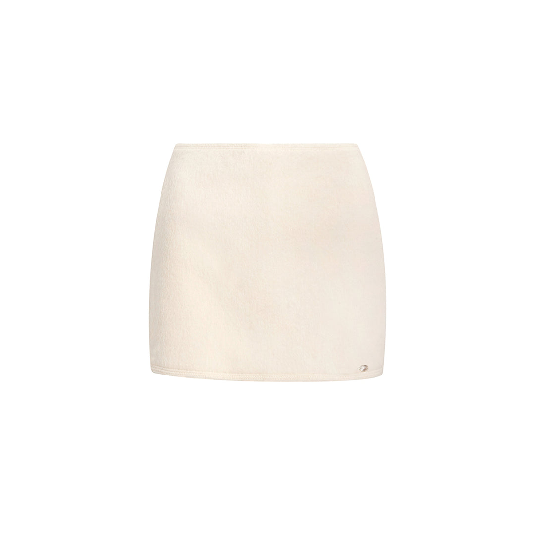 Kroche High Waist Woolen Tweed A-Line Skirt