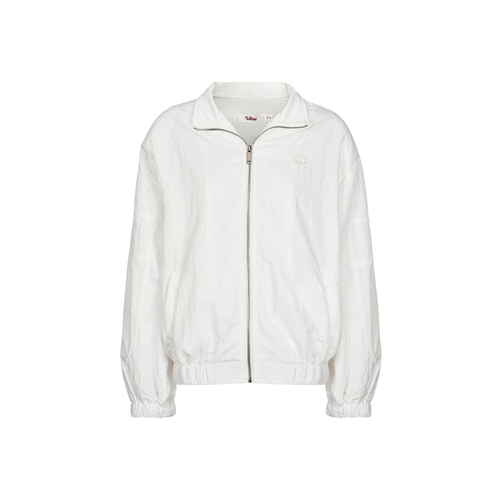Liilou Embroidery Logo Urban-core Casual Jacket White