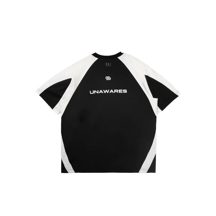 Unawares Color Blocking Jersey Logo Tee Black - Mores Studio