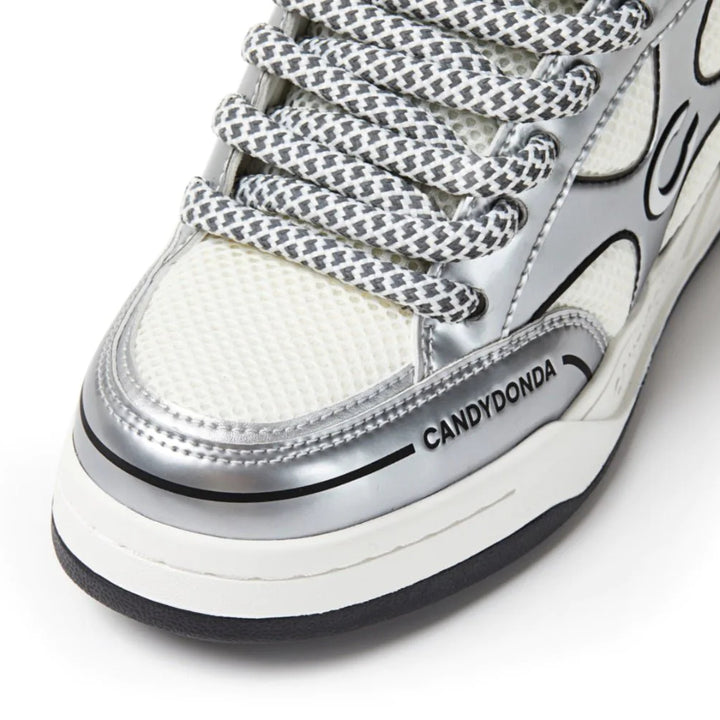 CANDYDONDA Liquid Sliver Curbmelo Sneaker Grey White - Mores Studio