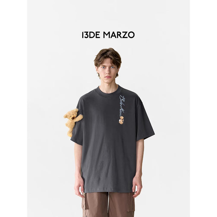 13De Marzo Macaron Logo T-Shirt Grey - Mores Studio