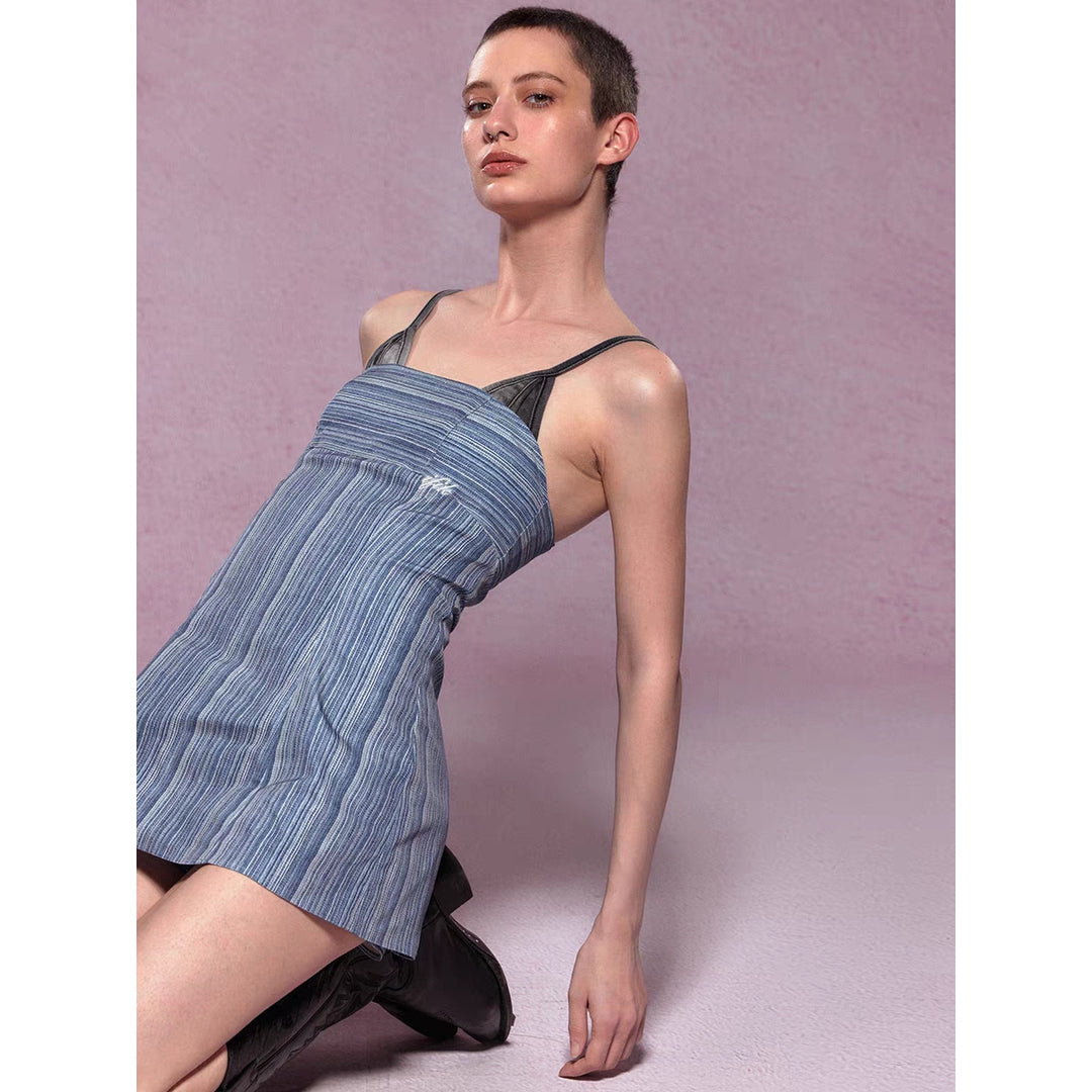 IFIK Blue Striped Camisole Dress - Mores Studio