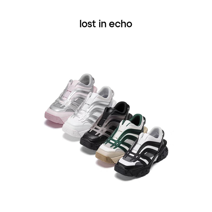 Lost In Echo Color Blocked Retro Sneaker White - Mores Studio