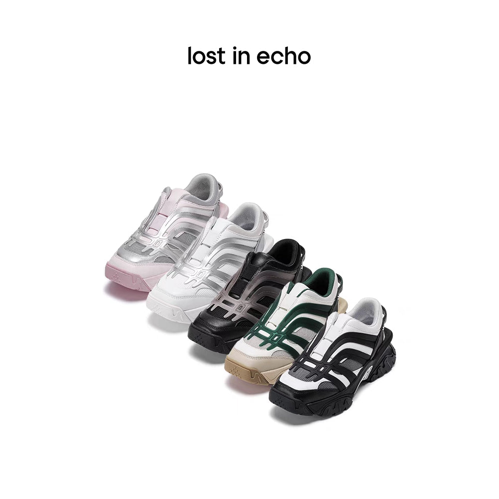 Lost In Echo Color Blocked Retro Sneaker Green - Mores Studio