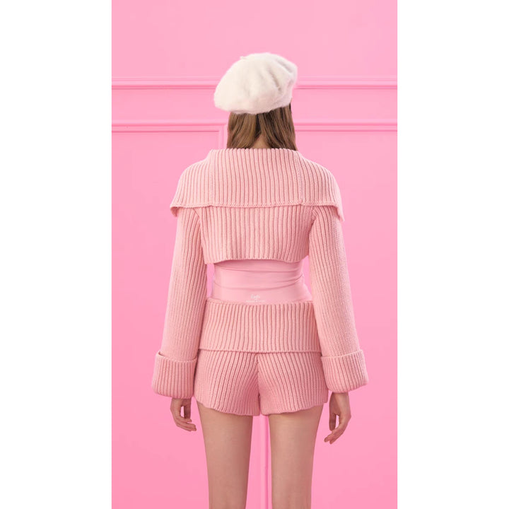 Weird Market X Barbie Cropped Knit Cardigan Pink - Mores Studio