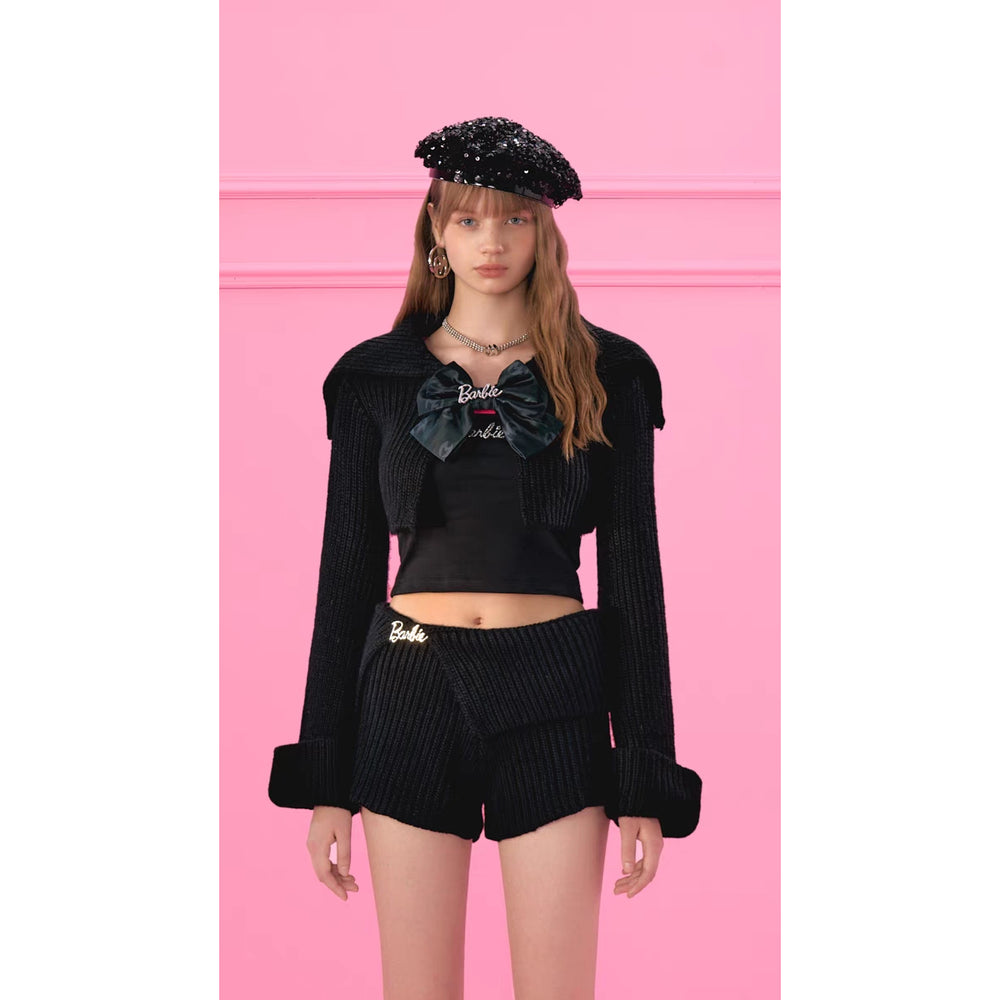 Weird Market X Barbie Logo Knit Shorts Black - Mores Studio