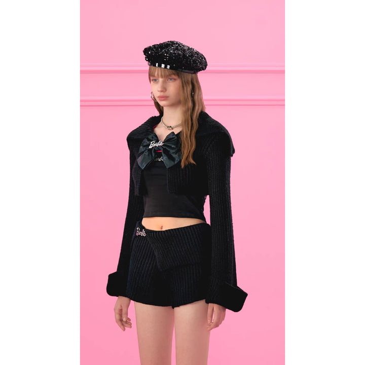 Weird Market X Barbie Logo Knit Shorts Black - Mores Studio